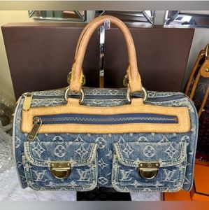 SOLD! Louis Vuitton Denim Monogram Neo Speedy 30 Handbag